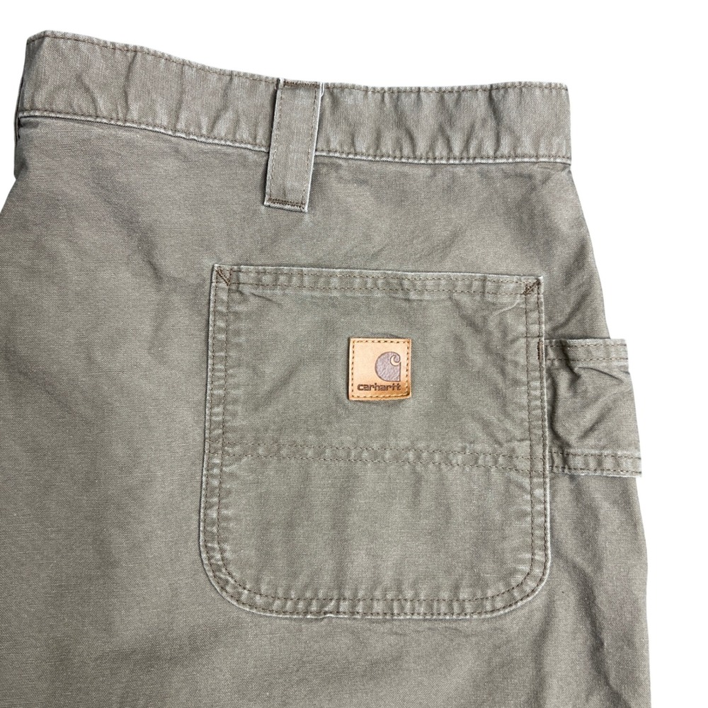 Carhartt Mens B147 LBR Light Brown Canvas Carpenter Work Shorts Tan Size 46